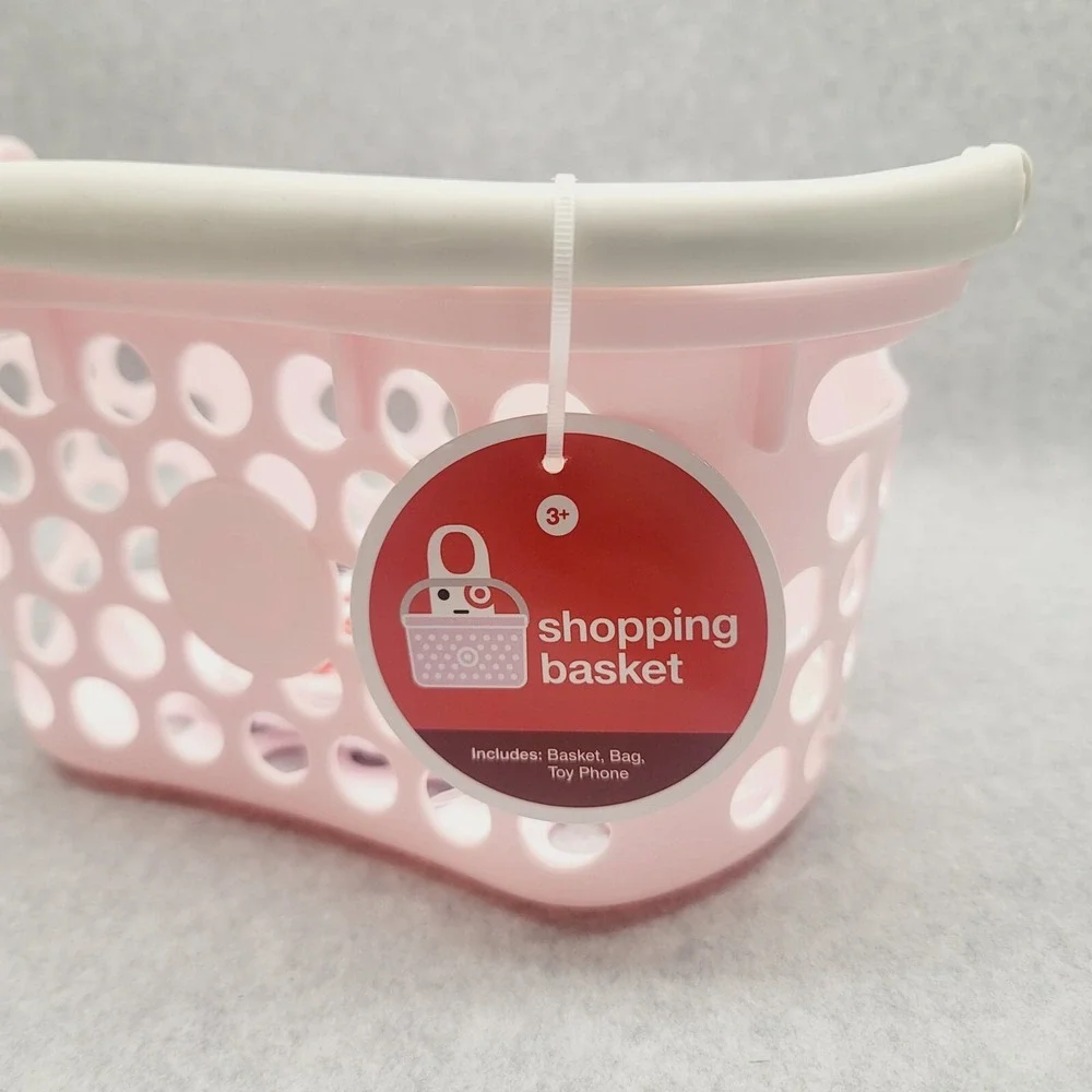 Target Toy Pink Shopping Basket Kids Bullseye and Smartphone Pretend Play - Picture 7 of 9